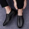 Herresko Casual Ekte Lær Slip-on Komfortable Herre Svarte Flats Herre Kjøresko Stor Størrelse