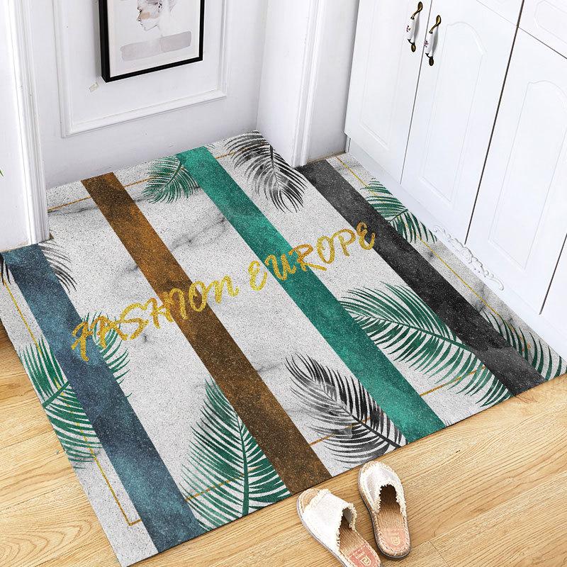 Nordic Stripe Door Mat Carpet Non-slip Mud Scraping Dust Removal Mat Carpet Living Room Indoor Silk Loop Cut Home Floor Doormats