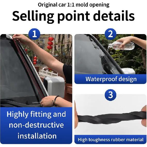 Car Windshield Silicone Strip For Toyota Land Cruiser 250 2024 2025 Front Glass Seal Strip Window Sealing for Prado LC250 1958