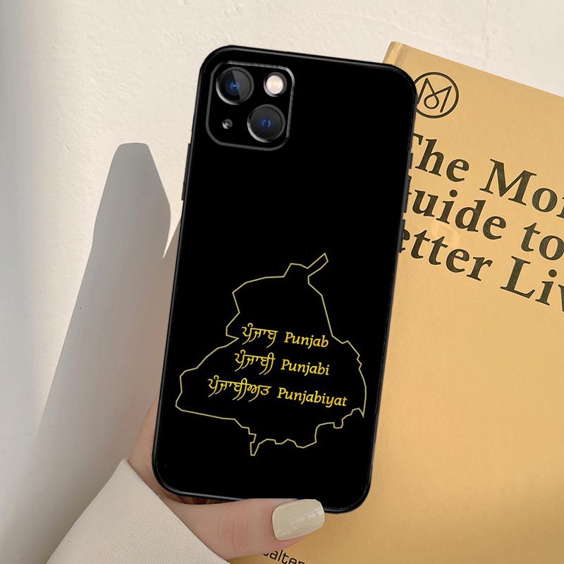Punjab Map Outline Phone Case For iPhone 16 15 14 Pro Max Plus 12 11 13 Pro Max 12 Mini 13 Mini Cover