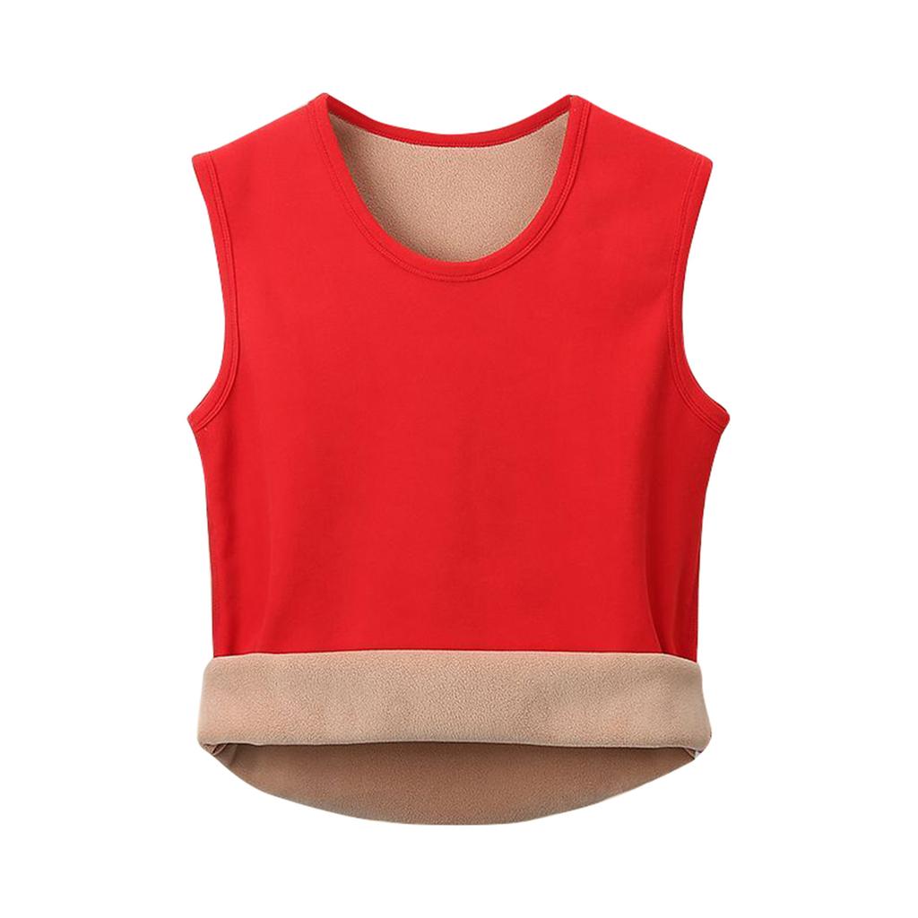 Men's Solid Color Plus Velvet Warm Vest Bottoming Shirt Men's Casual Plus Velvet Vest Bottoming Shirt