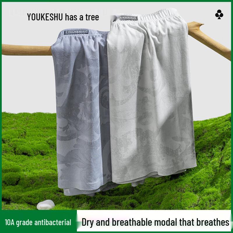 

YOUKESHU Men s Modal Antibacterial Boxer Briefs (2-Pack) L