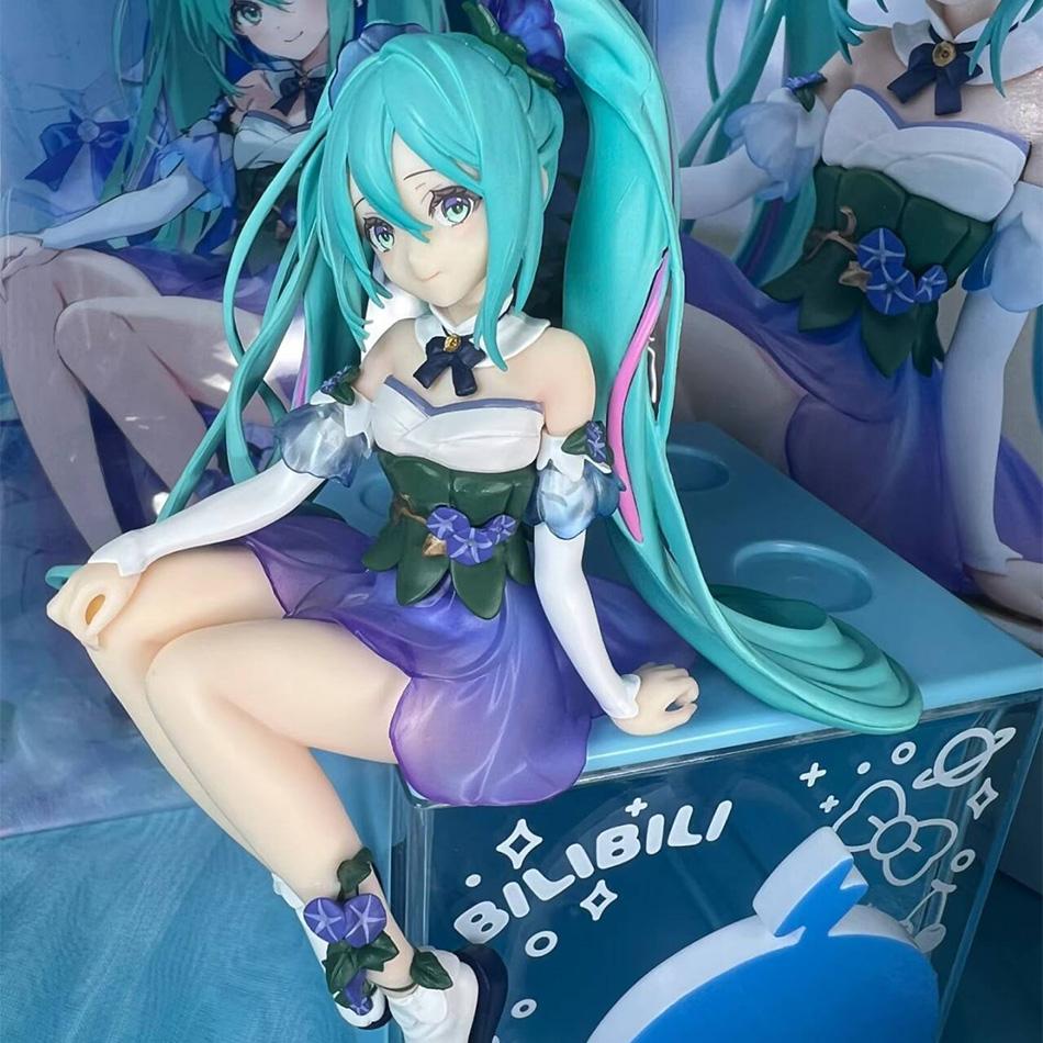 15cm Anime Figure Hatsune Miku Morning Glory Fairy Noodle Stopper Miku Action Figure PVC Collection Model Ornament Toys Gifts