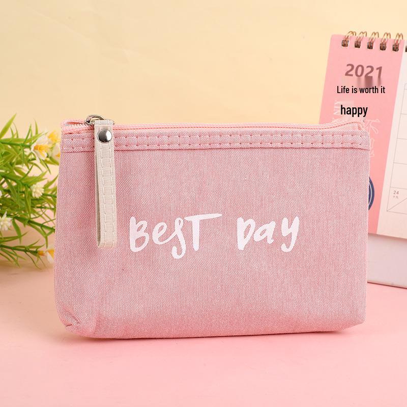 Korean Style Girly Coin Purse & Makeup Bag with Zipper
