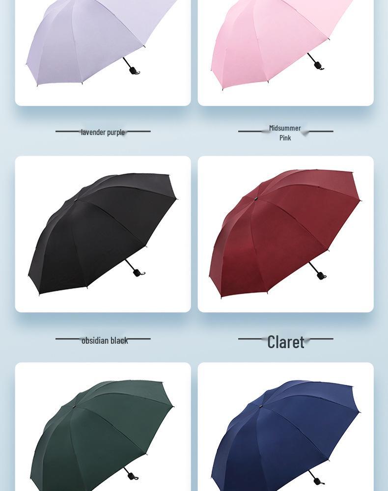Customized Men's 10-Rib Automatic Sun & Rain Triple Folding Umbrella