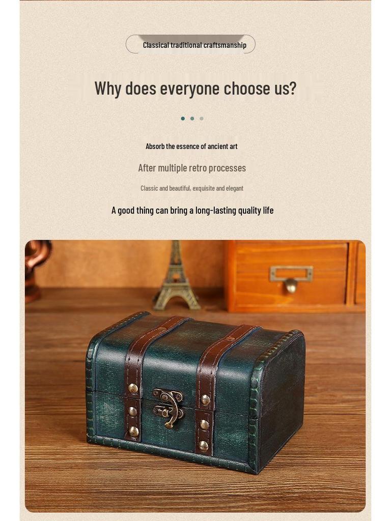 Handgefertigte Europäische Retro Holz Schmuck Geschenkbox