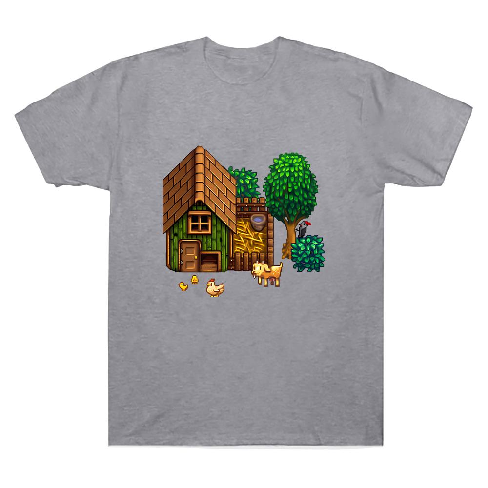 2026 SpringSummer Star Lush Grain Story Chicken Coop Fun Game Fashion Print Harajuku Pixel Blocks Mens and Womens TShirts
