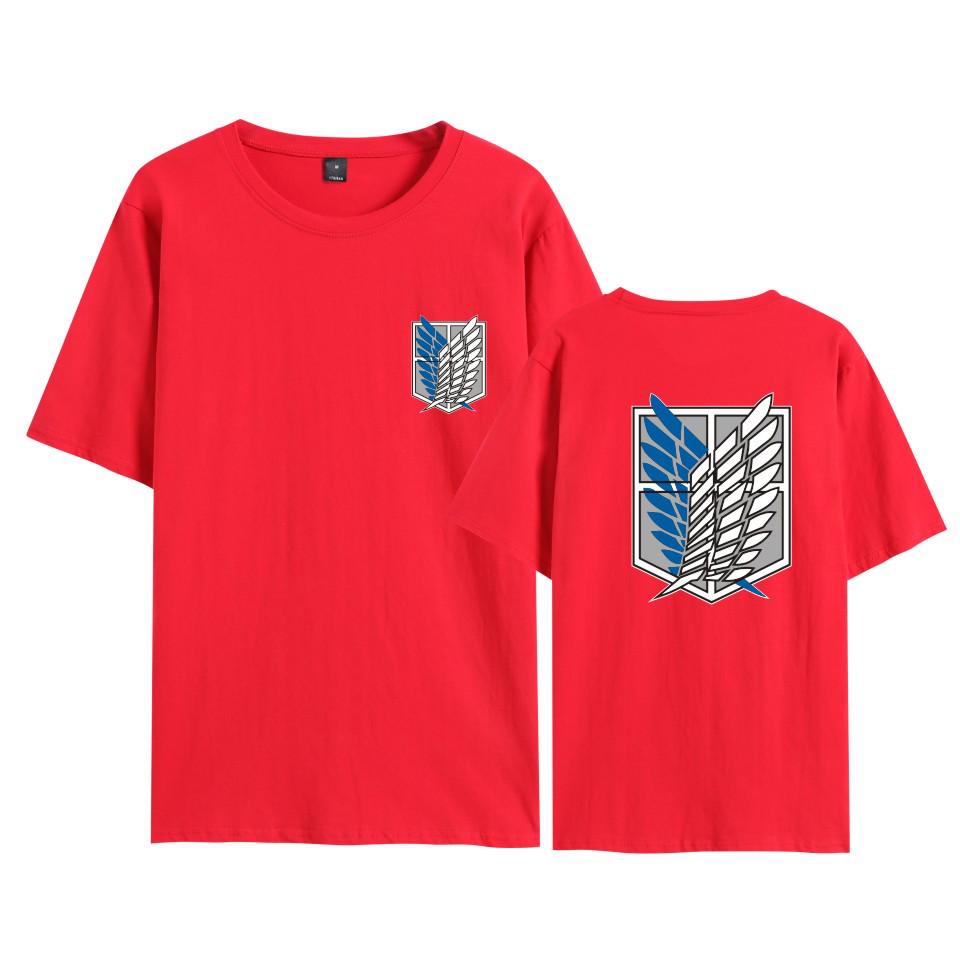 Attack on Titan Survey Corps Wings of Freedom T-Shirt - Mikasa & Eren Short Sleeve Jacket