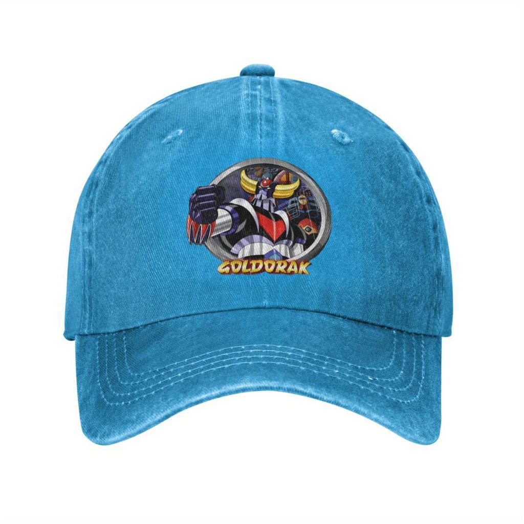 Goldorak Robot Print Baseball Cap Vintage Washed Cotton Casual Dad Hat Adjustable Unisex