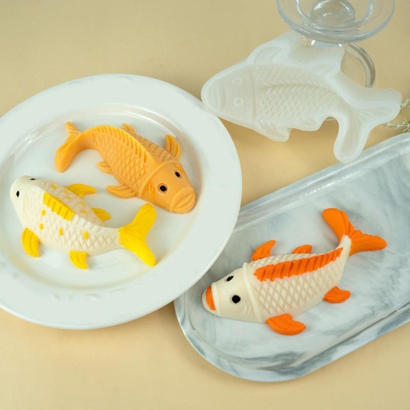 Multipurpose Flexible Silicone Mould for Carp Candle Holders Portable for Craft Supplies and Festive Decorations