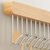 Multifunctional Clothes Hanger Bar Wood Material Closet Rod Pull Out Hook Rack  Wardrobe Storage