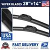 28"+14" OEM Front Bracketless Windshield Wiper Blades U/J-HOOK All Season USA