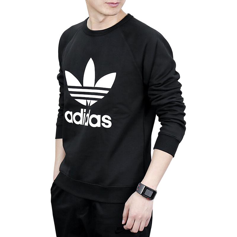 adidas Originals Crew Neck Printed Logo Sweatshirt Men Sweatshirt Black AY7791