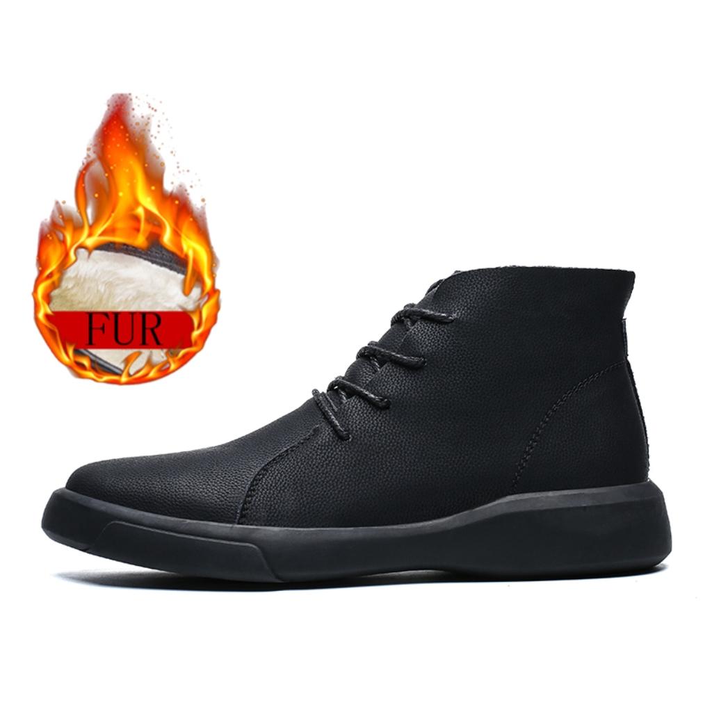 

Модные теплые меховые зимние сапоги Мужская модная обувь на толстой подошве Классические кожаные кроссовки Ретро-ботинки для работы и свиданий Мокасины для формального отдыха на открытом воздухе 42