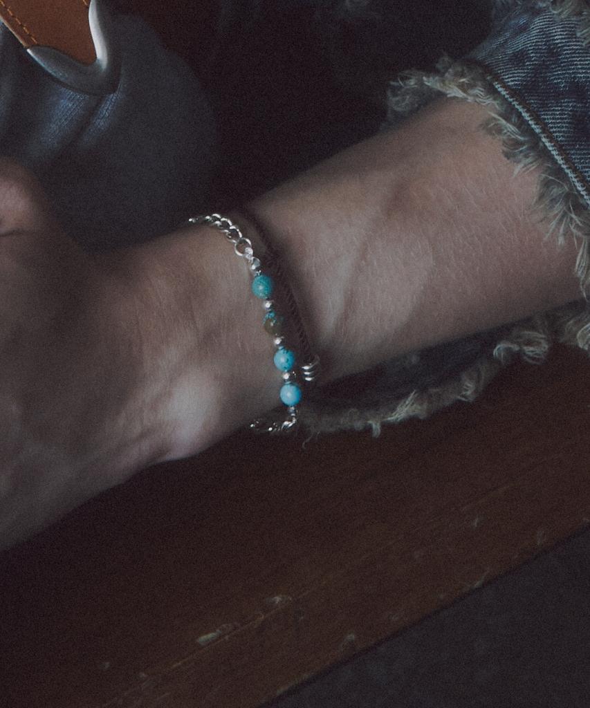 Thestillroom [Silver] #B2516 Blue Gemstone Bracelet