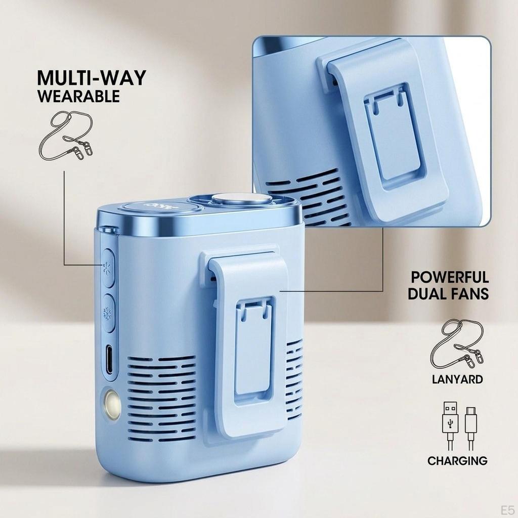 Portable Fan, USB , Easy to Carry, Sports Fan with Flashlight for Agriculture, Hiking And