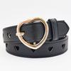 New Love Hollow Women's Versatile Belt Imitation Leather PU Small Fresh Decorative Pin Buckle Belt