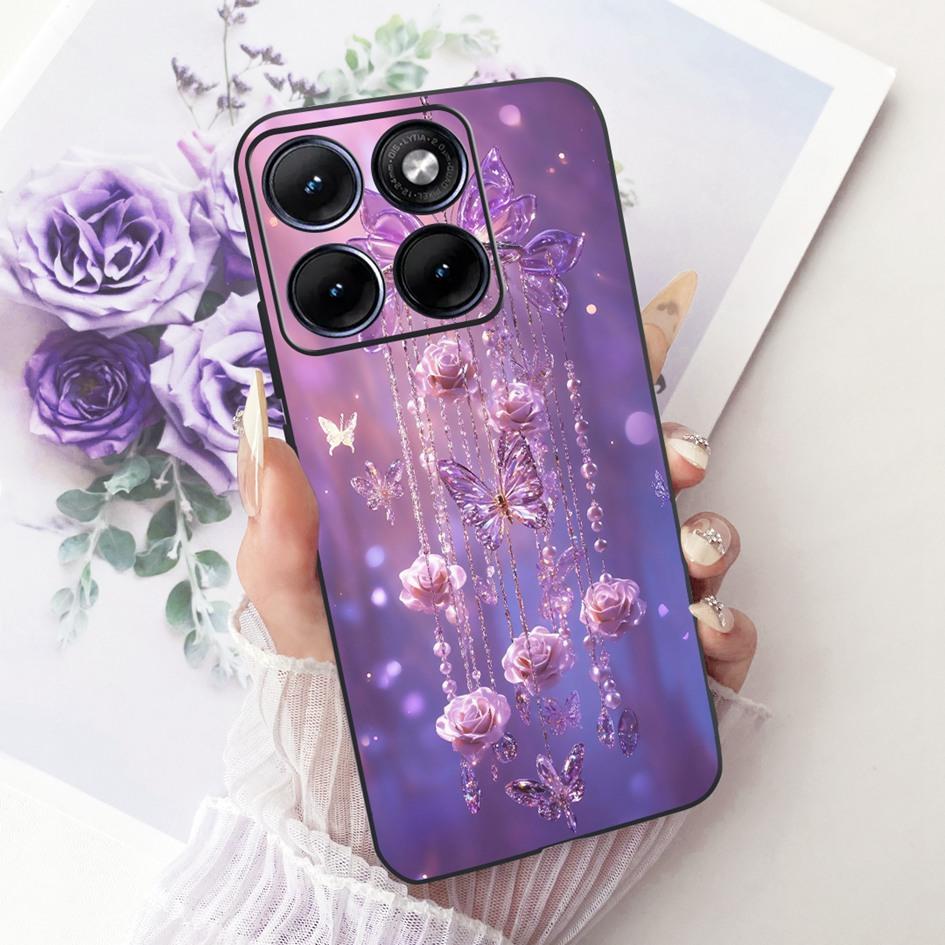 For Funda Motorola Edge 70 Fusion 2026 Phone Case New Fashion Flower Bow Soft Black Silicone Cover For Moto Edge 70Fusion+ Cases