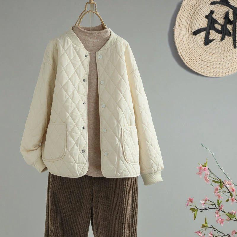 Damen Steppjacke Argyle 2025: Winter Kurz, Lockerer Schnitt, Einfarbig, Leicht & Modisch