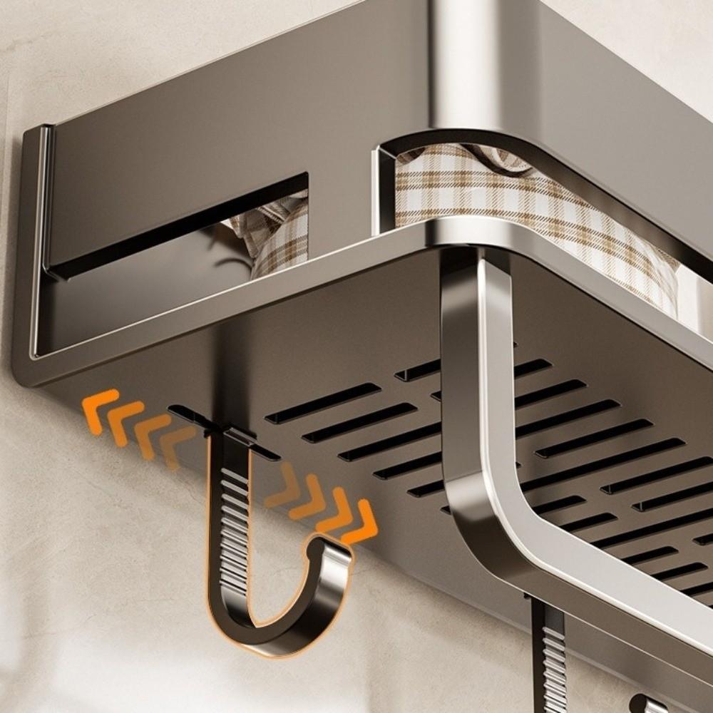Rustproof Wall Shelf Wear-resistant Shower Storage Rack Easy To Install Organizer Rack  Apartment