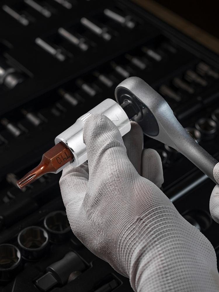 6 Pcs Torx Screwdriver Bit 1/4 Inch Drive Hex Bit Sockets Set Drive Socket Head Tool for Wrench Socket Modification