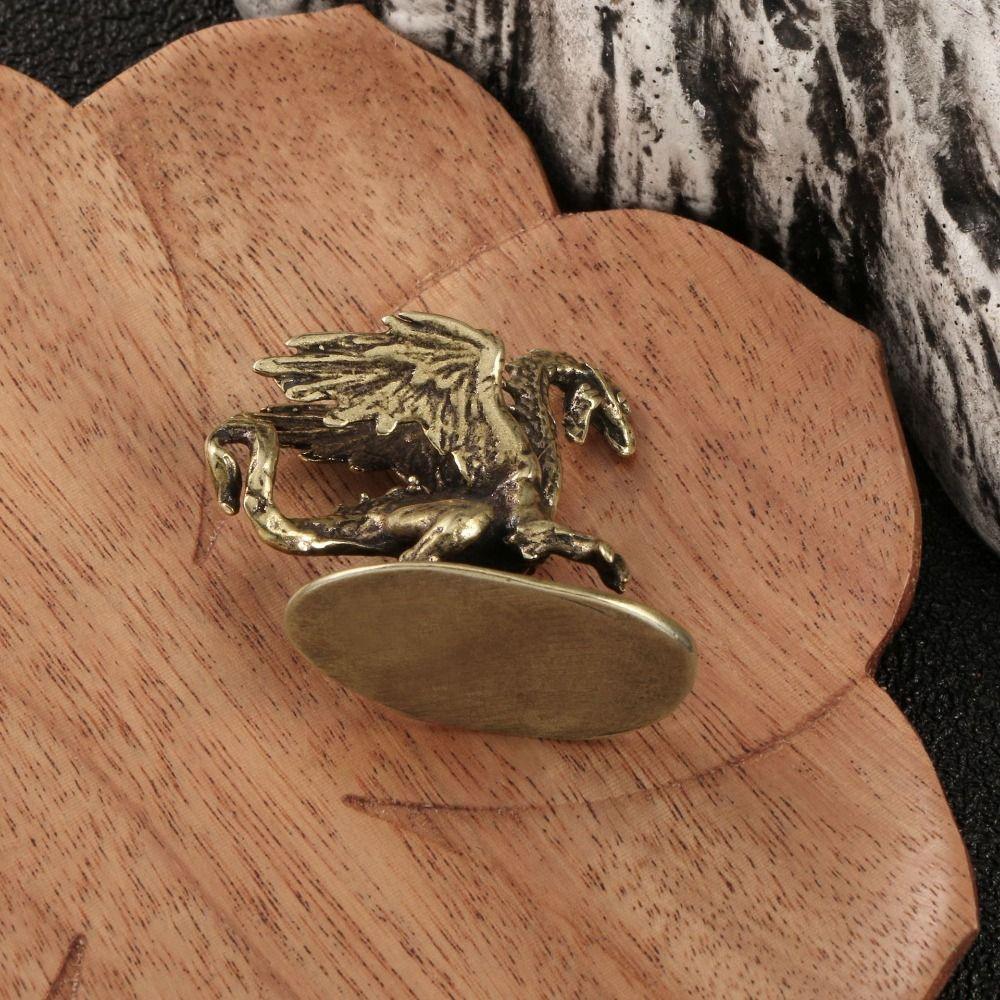 Solid Brass Little Flying Dragon Ornaments Micro-carving Dragon Miniatures  Desktop
