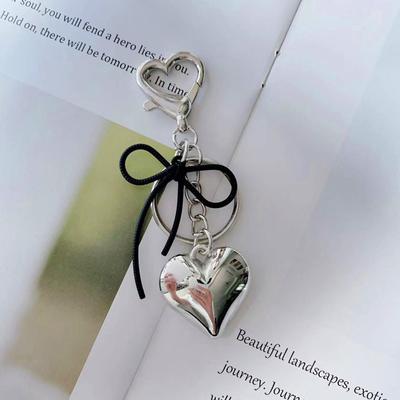 Ins Style Bow Bowknot Perły Torba Zawieszka Serce Brelok Elegancki Koralikowy Brelok Słodki Brelok Telefon Klucze Torebka Zawieszki