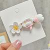 2Pcs Hairpin Soft Polymer Clay Peach Blossom Hair Clips Lightweight Non-Slip Pink Floral Design Hair Pin Hanfu Hair Accessories