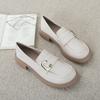 British Love Women's 2025 Spring New Flat-soled Single Shoes Soft-soled Versatile Small Leather Shoes One-pedal Single Shoes Women