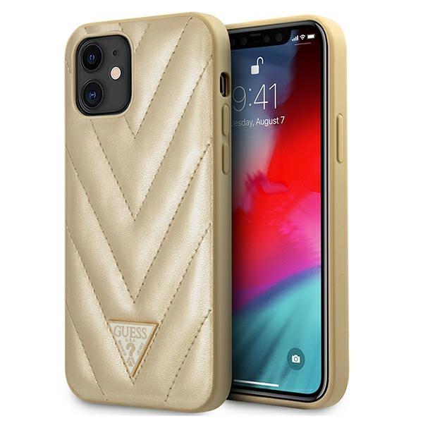 Guess Guhcp12Spuvqtmlbe Iphone12 Mini 5,4 Złoty/Gold Hardcase V-Quilted Collection