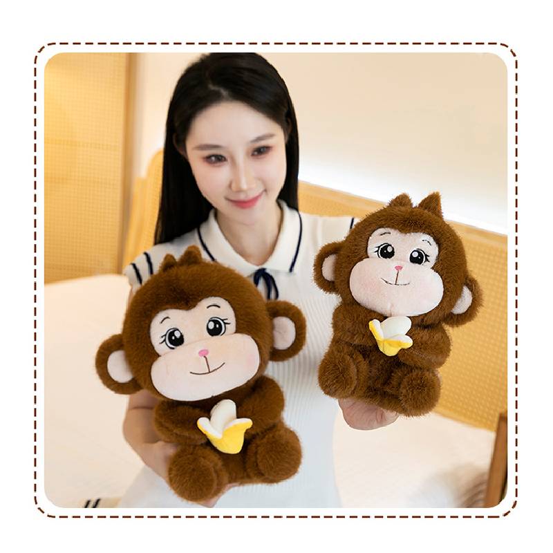 Monkey Stuffed Cute Toy Holding Banana Cute Girl Child Birthday Holiday Pillow