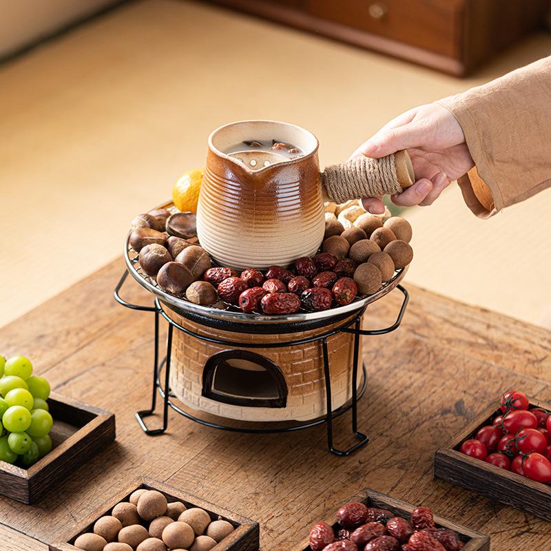 High-Temperature Charcoal Fire Pottery Tea Kettle – Outdoor Roasting & Winter Use