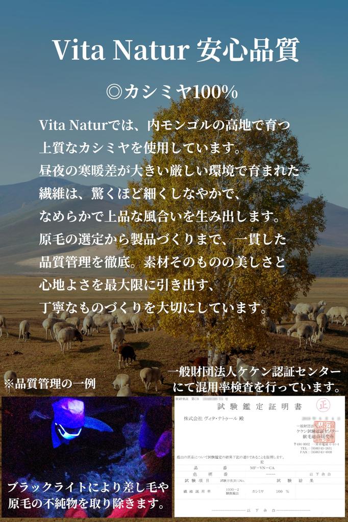 Vita Natur Premium Cashmere Large 35cm Wide Scarf X Solid Gray 100% (Unisex) (186cm 35cm)