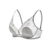 Silk stretch satin French rabbit ear cup bra, mulberry silk V-neck lace ultra-thin breast underwear