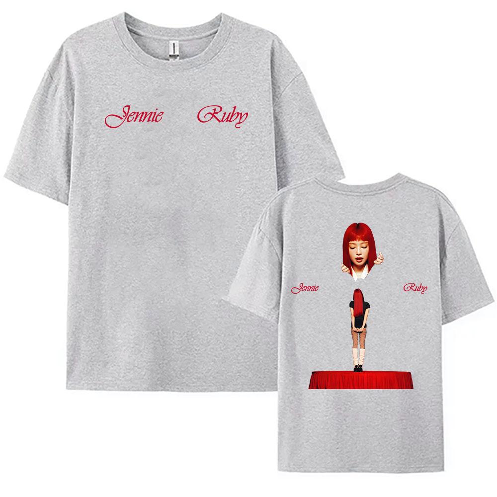 Jennie Ruby První studiové album Merch Tričko Kim Mantra od Jennie Tričko Bavlna Vysoká kvalita Volná trička Letní Pánské Dámské Košile