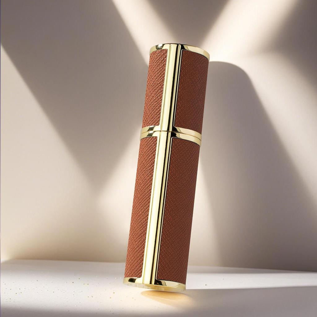 Luxury 5ml Travel Perfume Bottle with Leather Base - Leak-Proof Spray Design
