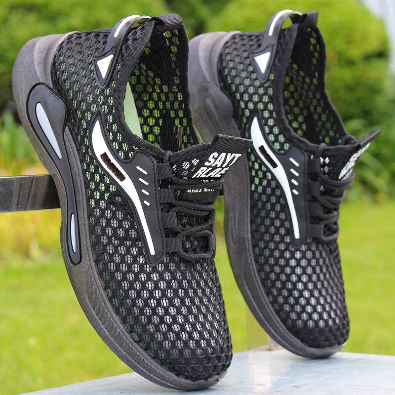 

Mesh men s shoes summer new breathable hollow mesh shoes men s casual sports shoes men s 44 чёрный