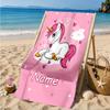 Custom Name Unicorn Dreams Art Beach Towel Microfiber Beach Towel, Lightweight and Quick-Dry, for Summer Travel, Swimming Pool Gift