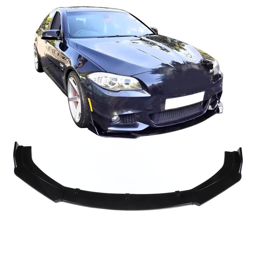 Front Bumper Lip Splitter Kit Gloss Black High Toughness Front Spoiler Body Kit Front Bumper Chin Front Bumper Lip Splitter