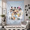 Wall Hanging Tapestry With Custom Name & Text, Stray Kids Decorative Tapestry For Bedroom