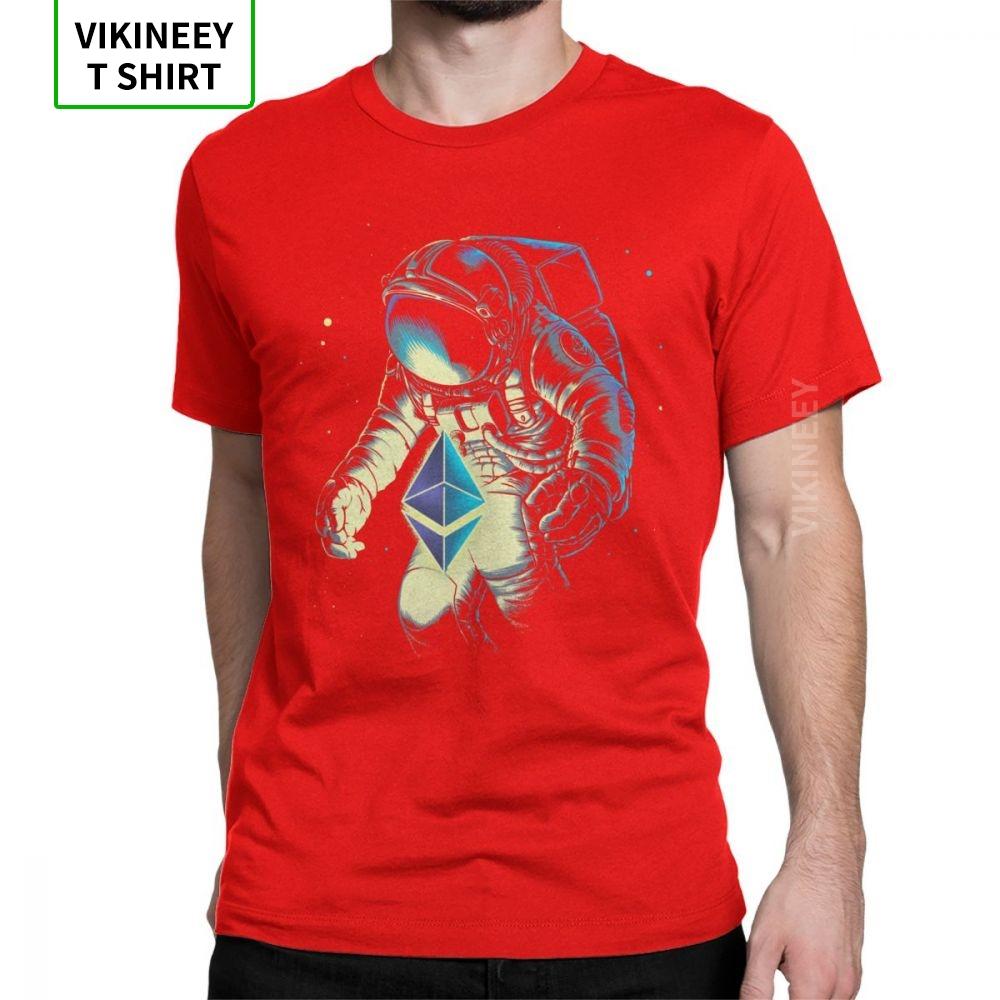 

Space Ethereum T Shirt Men Cotton Funny TShirts Stars Galaxy Sci Spacesuit Spaceman Astronaut Tees Short Sleeve Tops Gift Idea S