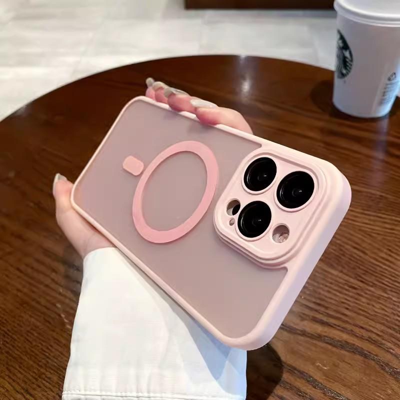 Applicable To Apple 17promax Comes with Lens Skin Feel IPhone 15 Magnetic Transparent Matte 13 Mobile Phone Case 12