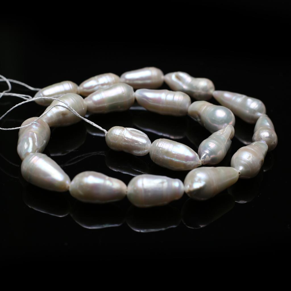 1String, Natural Freshwater Pearls, Handmade Teardrop-shaped Thread Pearl Beads, 10×20mm, for DIY Necklace, Jewelry Making Crafts, Length 36 Cm