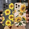 Cute Sunflower Silicone Phone Case For iPhone 15 Pro Max 11 12 13 14 16 X XS XR 7 8 Plus 13 Mini Shockproof Soft Cover