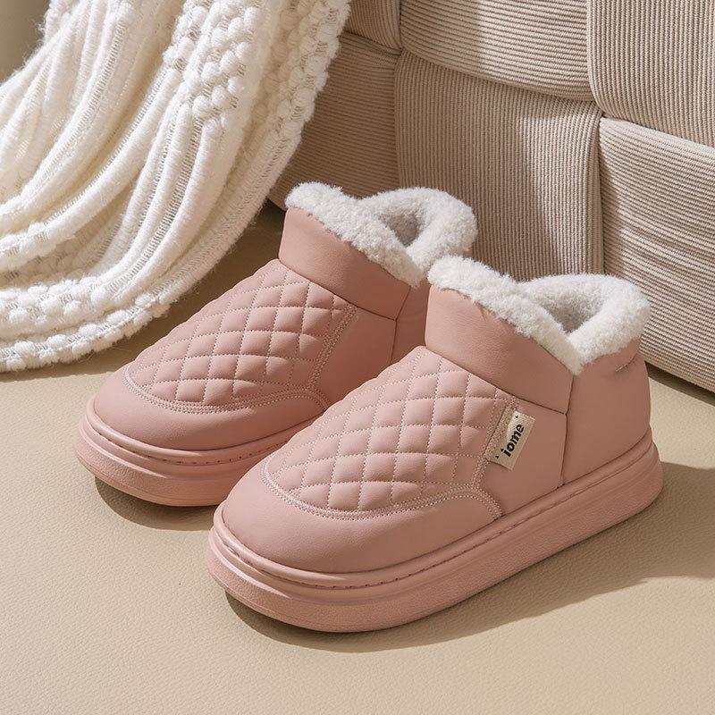 Winter Indoor Waterproof Warm Non-slip Cotton Slippers Winter Women Shoes