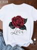 Red Rose Love Graphic Quick Drying T-shirt