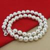 Nuova Fine Rame bella 4MM/6MM/8MM/10MM Perle Lisce Catena a Palline Collana Per Donne Uomini Moda designer Gioielli