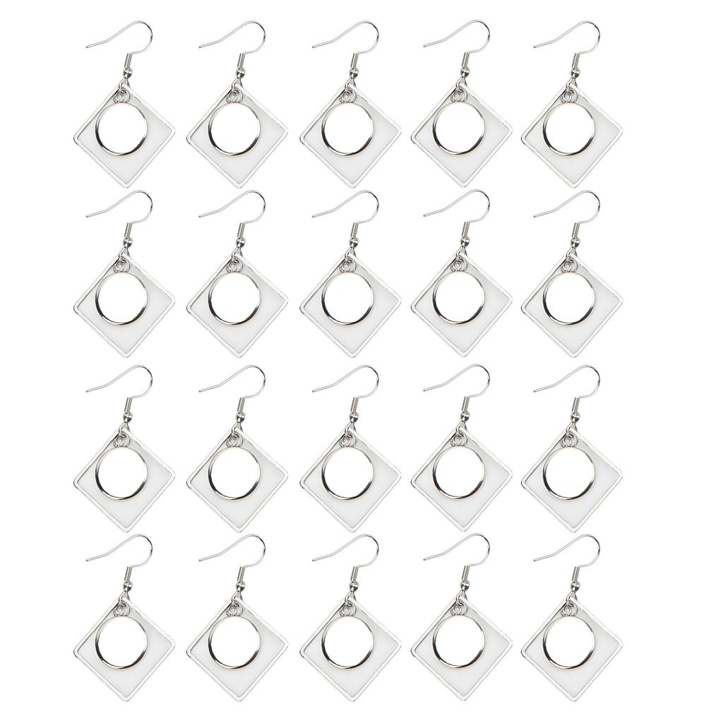 20PCS Earring Blanks Personality Hollow Out Stainless Steel DIY Earrings Trays for Jewelry Making DIY Craft