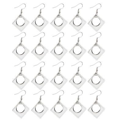 20PCS Earring Blanks Personality Hollow Out Stainless Steel DIY Earrings Trays for Jewelry Making DIY Craft