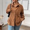 Solid-color Lapel Casual Jacket for Women's Autumn and Winter Shirts